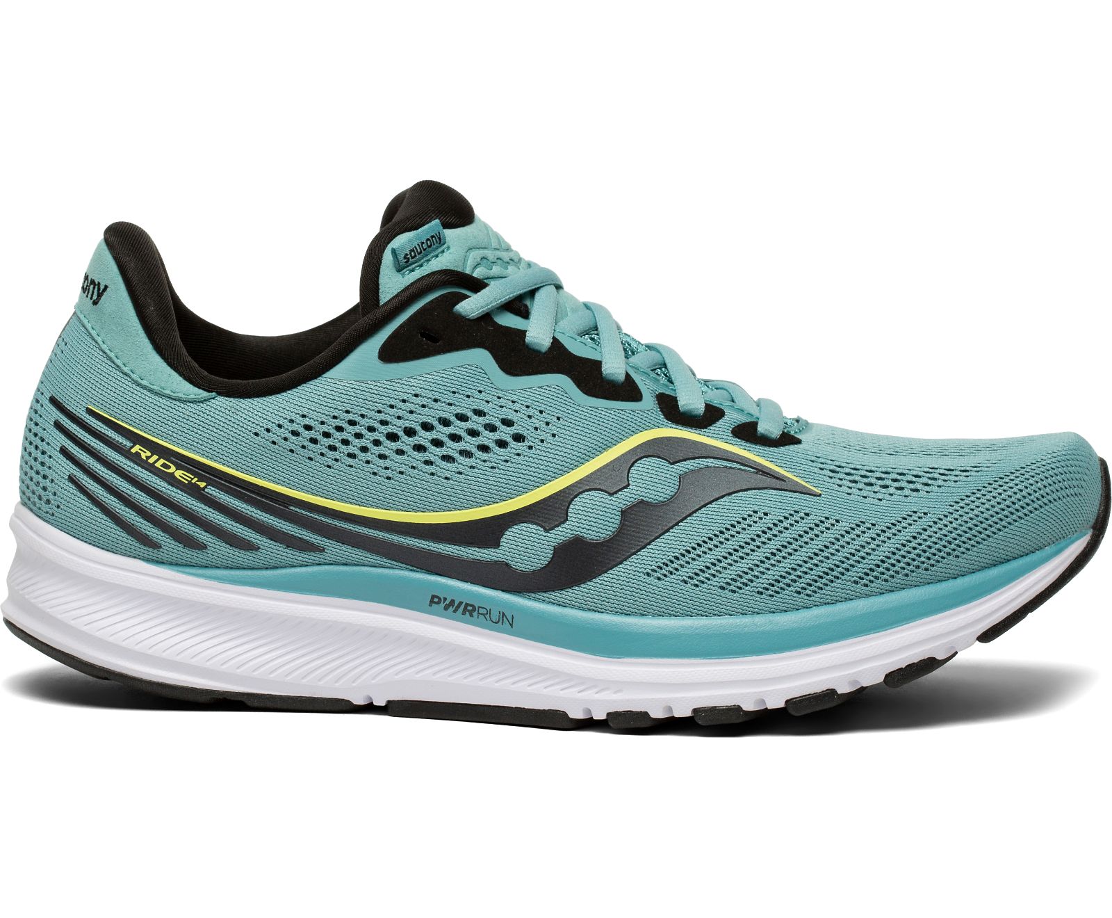 Men's Saucony Ride 14 Running Shoes Turquoise / Black | Singapore 553UZGT